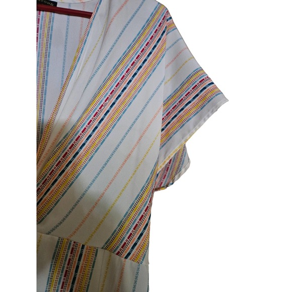 America and Beyond Rainbow Striped Maxi Dress Size Large - Picture 4 of 8